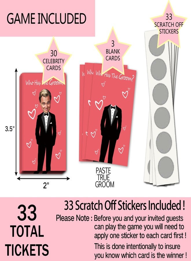 ukebobo Cute Bridal Shower Games - Scratch Off Bridal Shower Game.Funny Bachelorette Party Games - Who Has The Groom - 33 Sheets-(Red) - Image 2